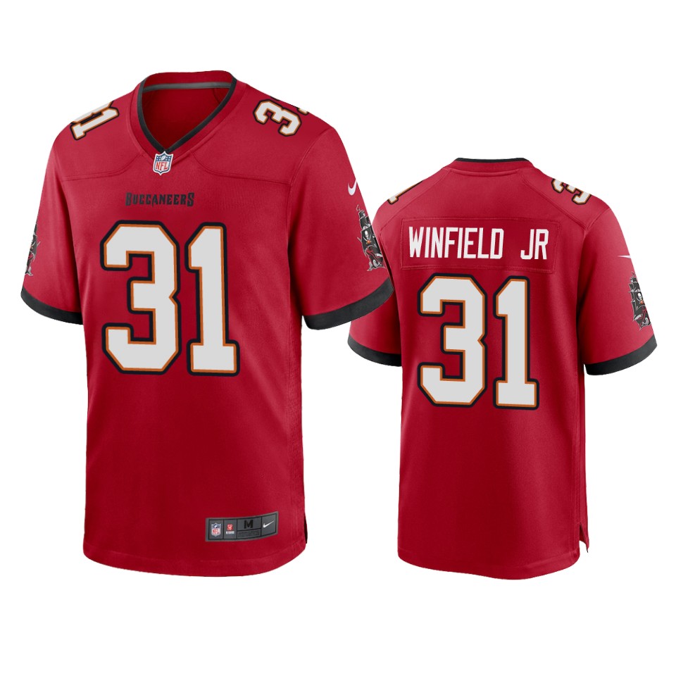 Men Nike Tampa Bay Buccaneers #31 Antoine Winfield Jr. Red 2020 NFL Draft Game Jersey